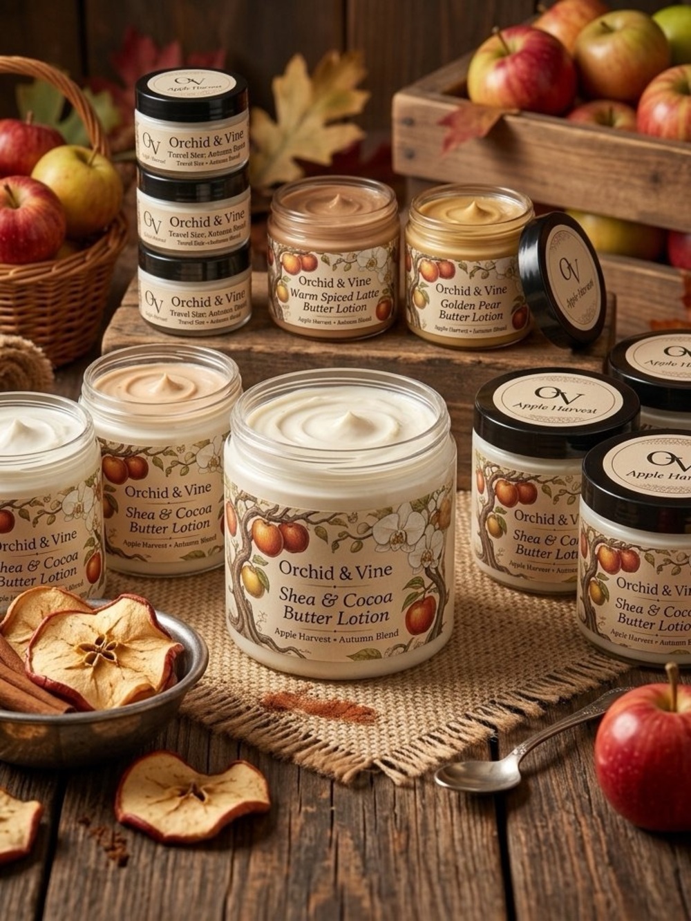 Orchid & Vine Shea & Cocoa Butter Lotion Skin Nutrition Apple Harvest